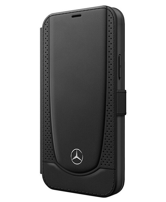 фото Чехол cg mobile mercedes leather urban smooth/perforated booktype iphone 12/12 pro черный