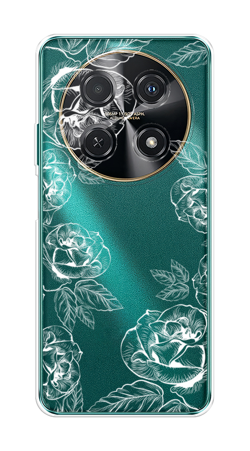 

Чехол на Huawei Nova 12i "Розы графика", Черный;серый, 6123950-1