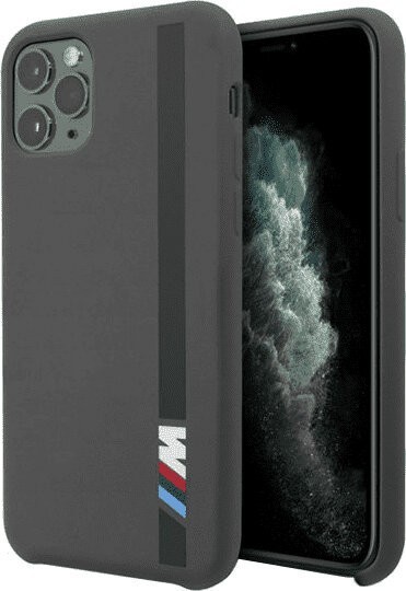 фото Чехол cg mobile bmw m-collection liquid silicone vert stripe iphone 11 pro темно-серый