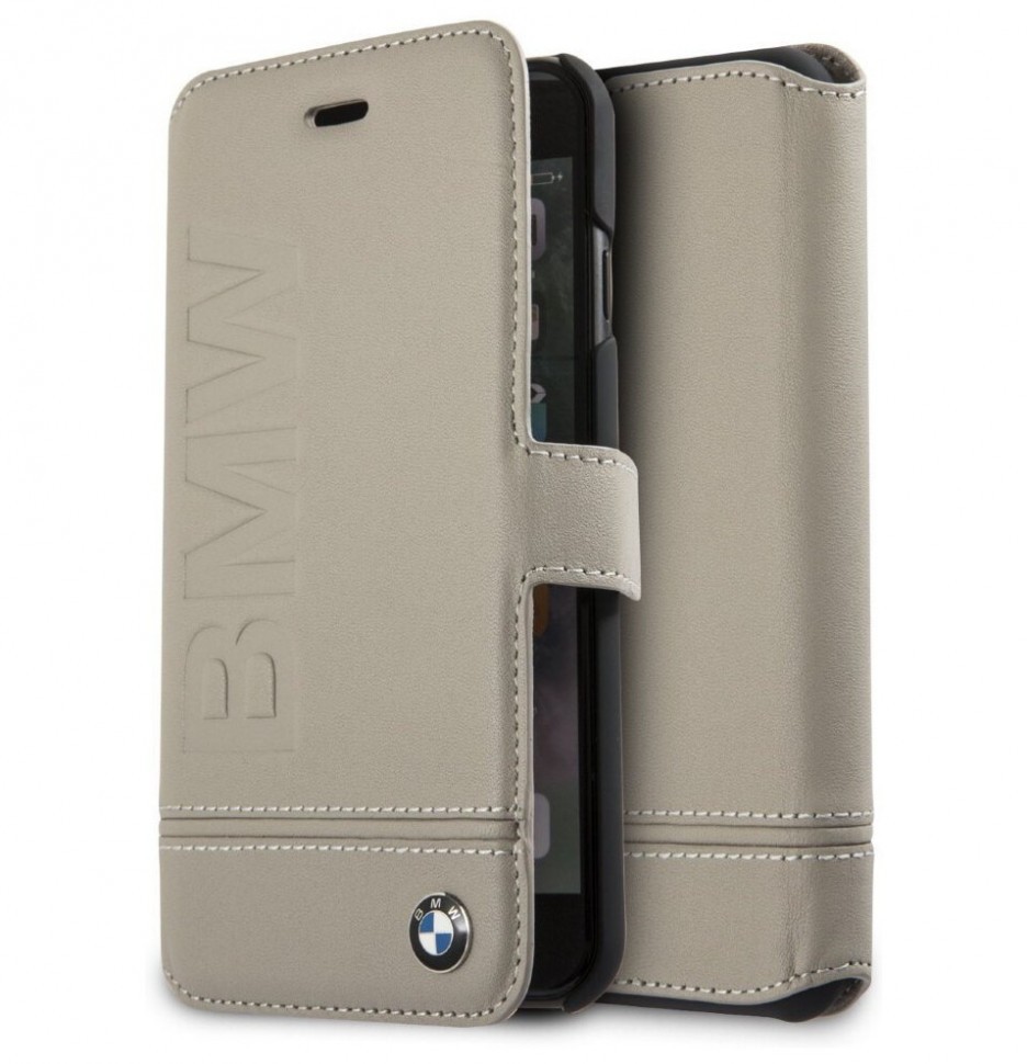 фото Чехол cg mobile bmw signature logo booktype leather iphone 7/8/se 2020 коричневый