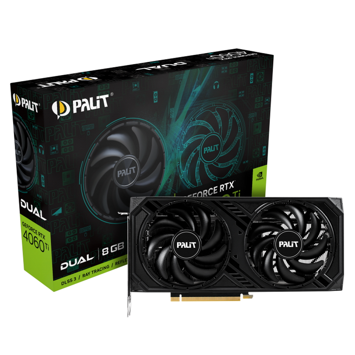 Видеокарта Palit NVIDIA GeForce RTX 4060 Ti DUAL (NE6406T019P1-1048D)