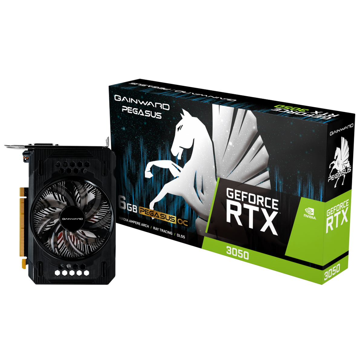 

Видеокарта Gainward NVIDIA GeForce RTX 3050 PEGASUS OC (NE63050S18JE-1070E), GeForce RTX 3050 PEGASUS OC