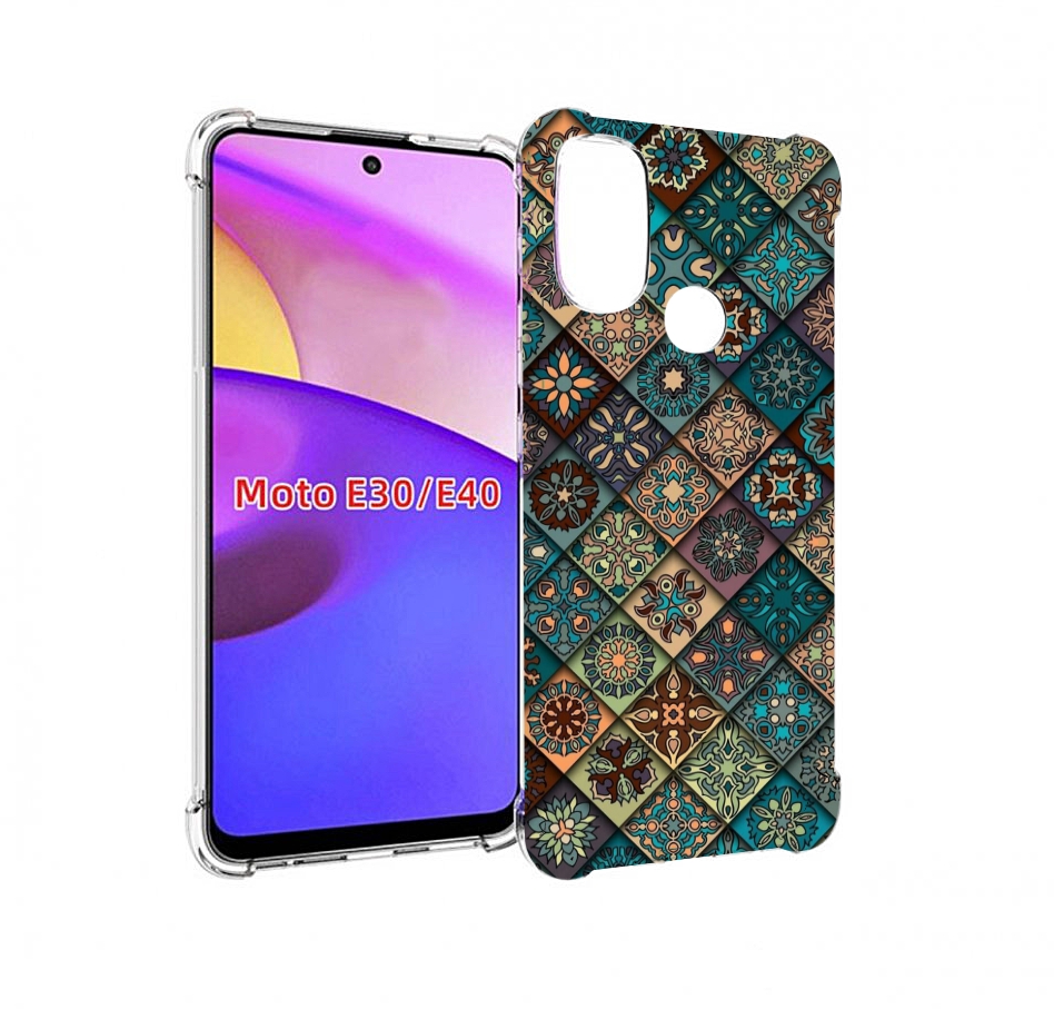 

Чехол бампер MyPads ячейки с арнаментами для Motorola Moto E30., Прозрачный, Tocco