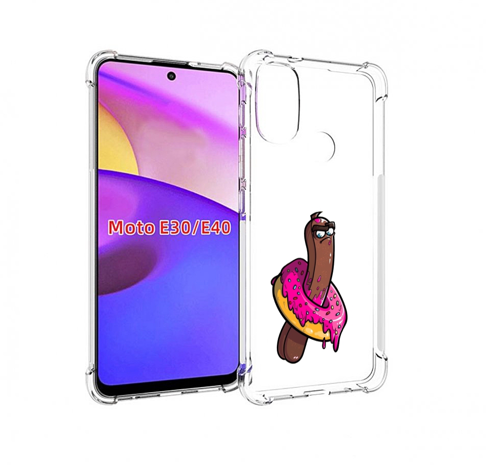 

Чехол бампер MyPads эклер в пончике для Motorola Moto E30., Прозрачный, Tocco