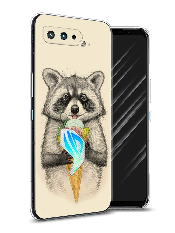 

Чехол Awog на Asus ROG Phone 5S "Енот с мороженым", Бежевый;серый, 44550-10