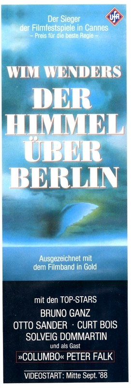 Постер к фильму Небо над Берлином (Der Himmel uber Berlin) Оригинальный 25,4x73,7 см