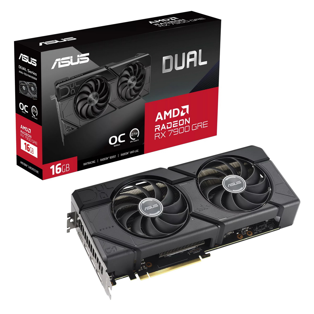 

Видеокарта ASUS AMD Radeon RX 7900 GRE DUAL OC (DUAL-RX7900GRE-O16G), Radeon RX 7900 GRE DUAL OC