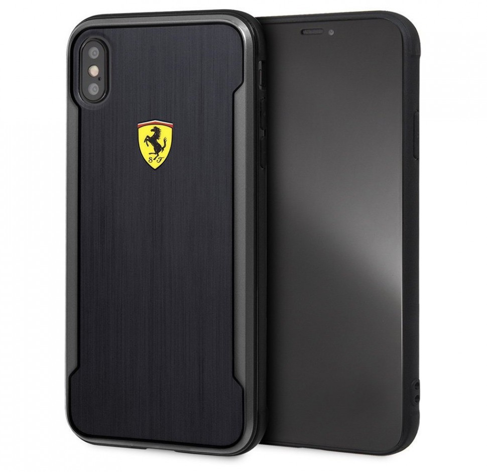 фото Чехол cg mobile ferrari on-track racing shield printed carbon effect iphone xs max черный