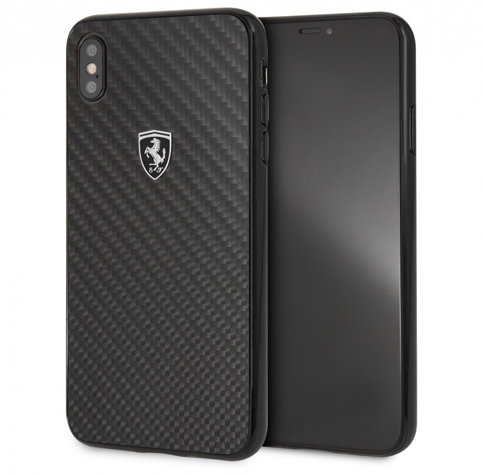 фото Чехол cg mobile ferrari heritage real carbon iphone xs max черный