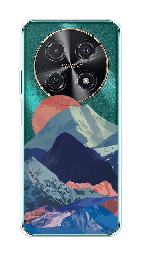 

Чехол на Huawei Nova 12i "Закат в снежных горах", Бордовый;серый;голубой, 6123950-1