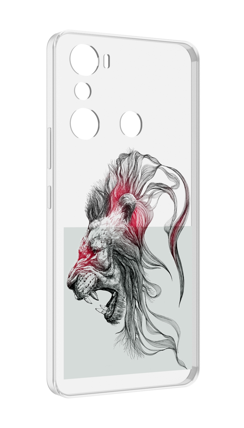 

Чехол MyPads разъяренный лев для Infinix Hot 20i, Прозрачный, Tocco