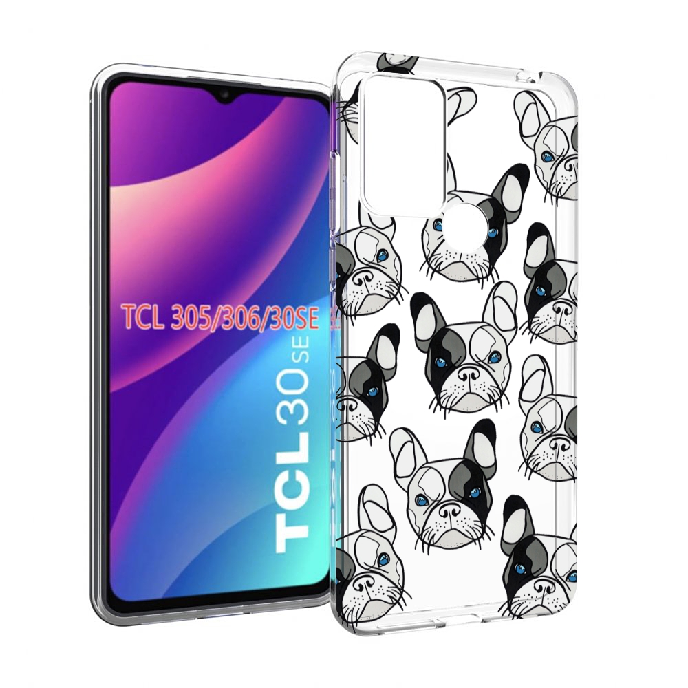 

Чехол MyPads мини-собачки-черно-белый для TCL 30SE/305/306/30E, Tocco