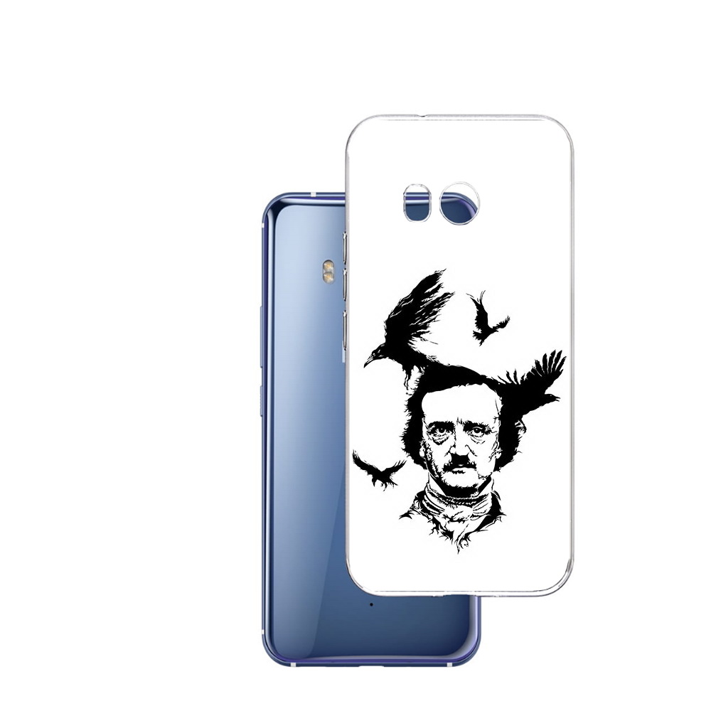 

Чехол MyPads Tocco для HTC U11 Эдгар Аллан черно белый, Прозрачный, Tocco
