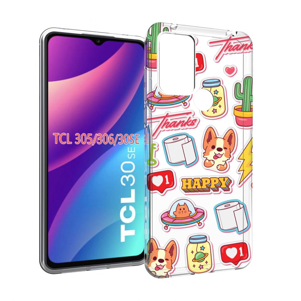 

Чехол MyPads милые-стикеры-корги для TCL 30SE/305/306/30E, Tocco