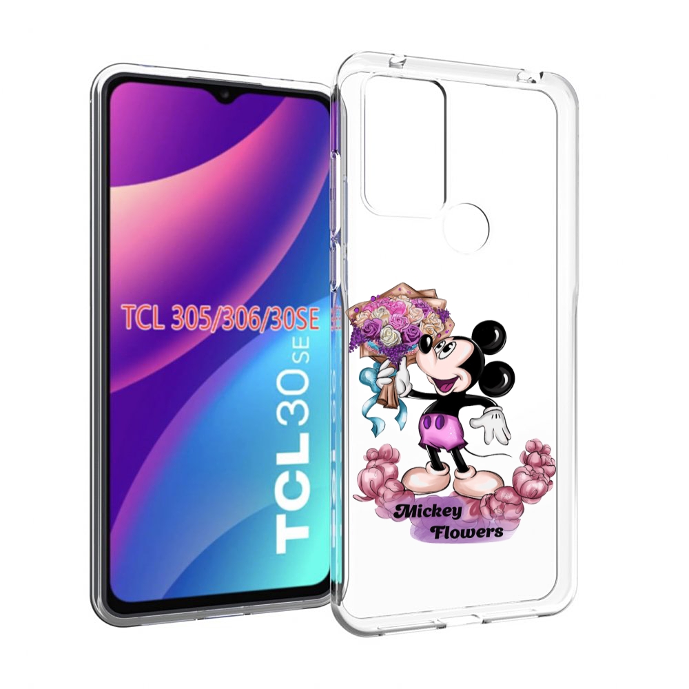 

Чехол MyPads микки-с-цветами женский для TCL 30SE/305/306/30E, Tocco