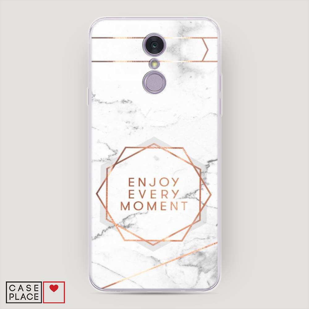 

Чехол Awog на LG Q7 (Plus, Alpha) "Enjoy every moment мрамор", Белый;розовый;серый, 83550-7