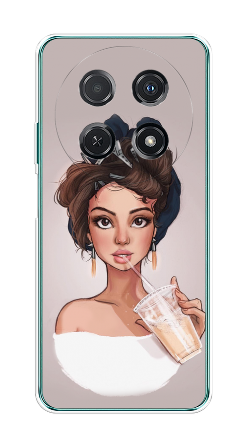 

Чехол на Huawei Nova 12i "Девушка с фраппе", Серый, 6123950-1