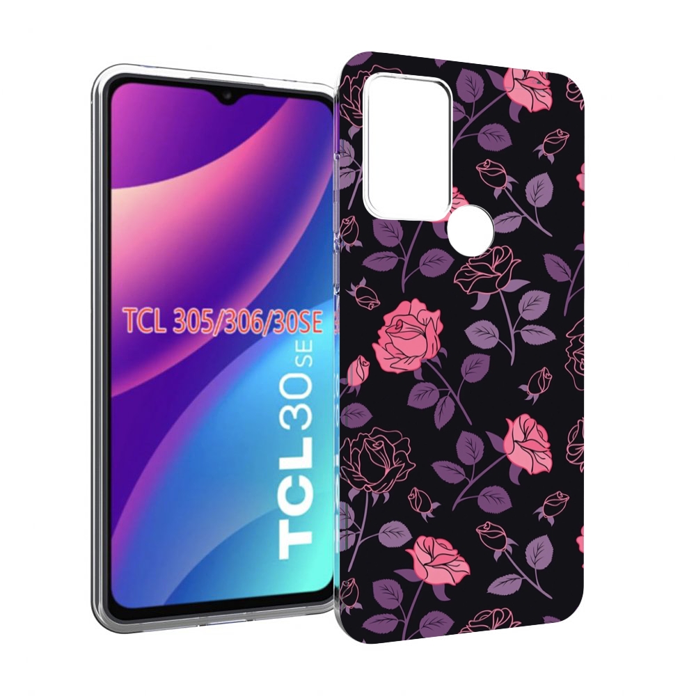 

Чехол MyPads маленькие розочки на черном фоне женский для TCL 30SE/TCL 305/TCL 306 ..., Tocco