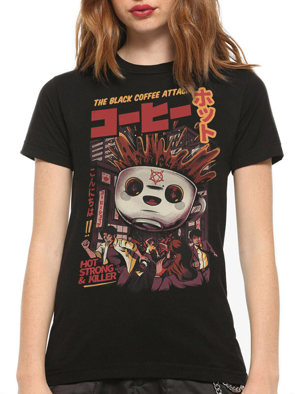

Футболка женская DreamShirts Studio Кофе Монстр Атакует 1 черная XS, Черный, Кофе Монстр Атакует 1