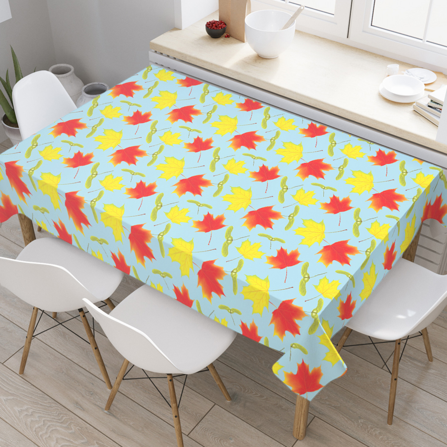 

Скатерть прямоугольная JoyArty "Красочность кленовых листьев" из оксфорда, 120x145см, Красный, Красочность кленовых листьев