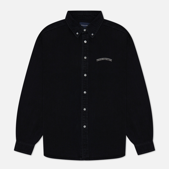 

Рубашка мужская thisisneverthat Washed Denim Oxford черная M, Washed Denim Oxford