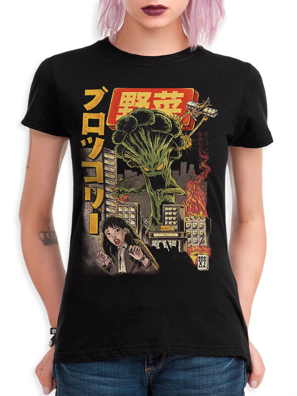 

Футболка женская DreamShirts Studio Брокколи Годзилла Атакует 1 черная 3XL, Черный, Брокколи Годзилла Атакует 1