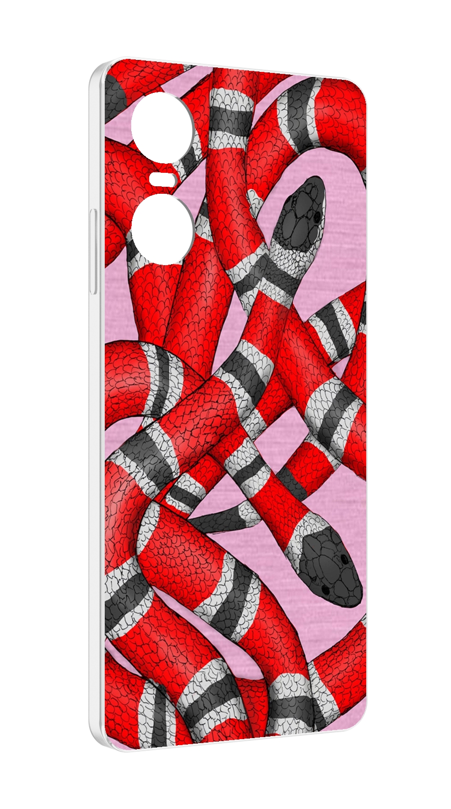

Чехол MyPads змея-красно-черно-белый для Tecno Pop 6 Pro, Прозрачный, Tocco