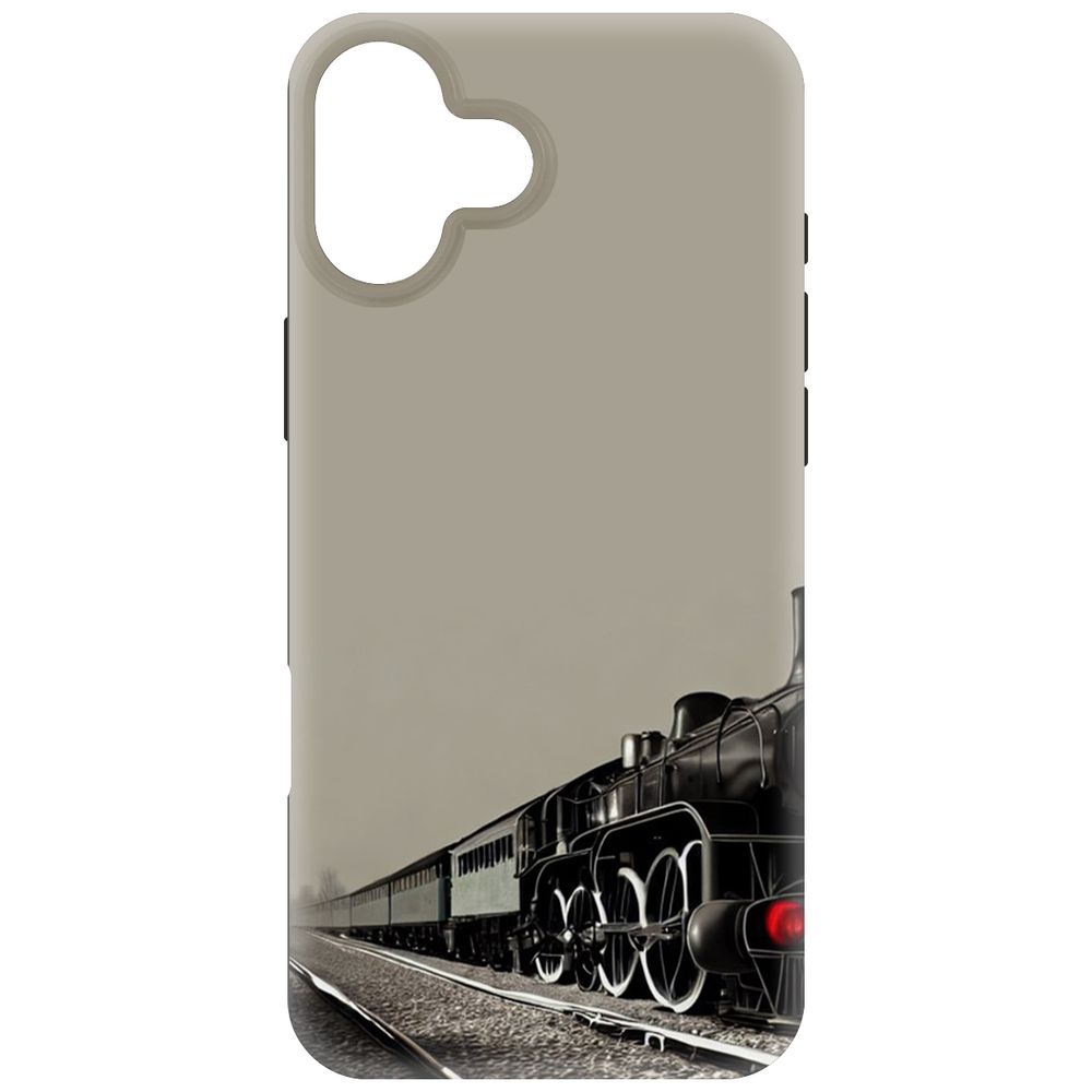 

Чехол-накладка Krutoff Soft Case Паровоз для iPhone 16 Plus черный