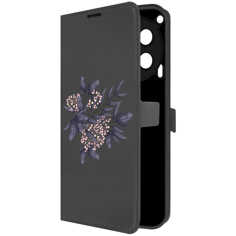 

Чехол Krutoff для Tecno Camon 30 Розовые бутоны, Черный