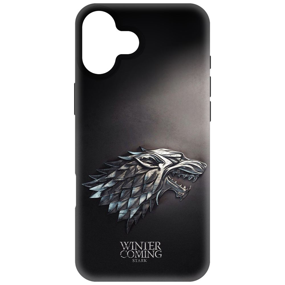 

Чехол-накладка Krutoff Soft Case Игра Престолов. Зима Близко для iPhone 16 Plus черный