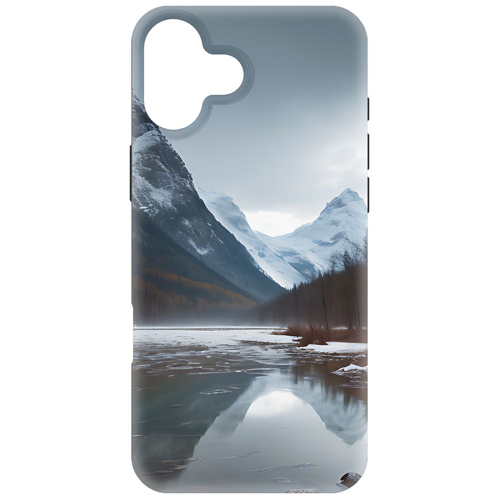 

Чехол-накладка Krutoff Soft Case Весенняя оттепель для iPhone 16 Plus черный