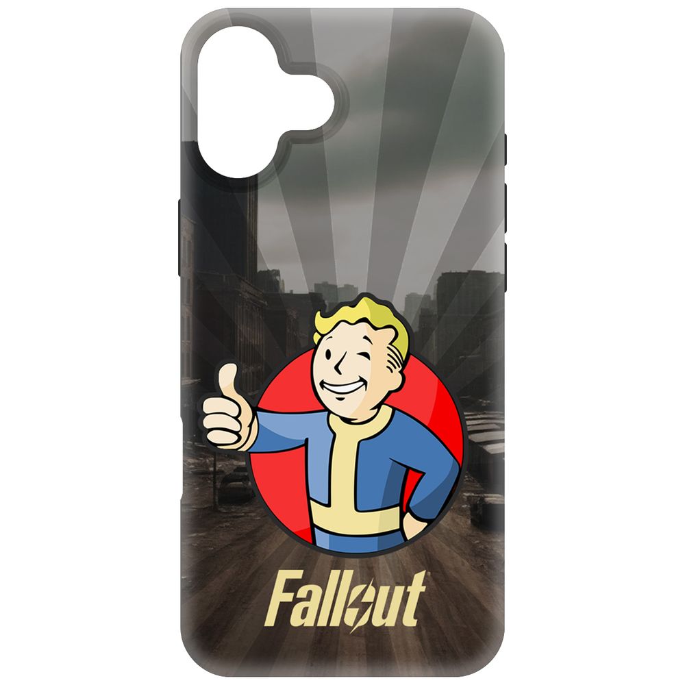 

Чехол-накладка Krutoff Soft Case Фоллаут (Fallout) - Волт-бой для iPhone 16 Plus черный