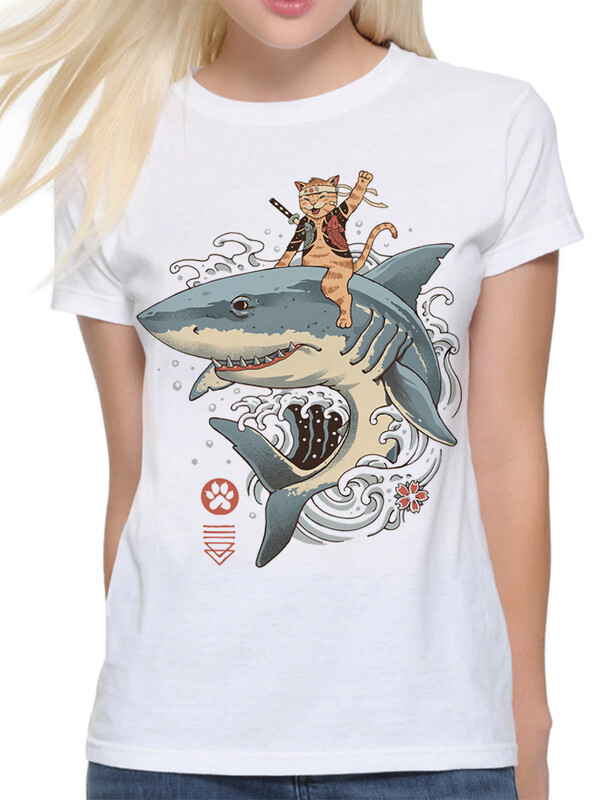 

Футболка женская DreamShirts Studio Кот-Самурай Верхом на Акуле 1 белая 3XL, Белый, Кот-Самурай Верхом на Акуле 1