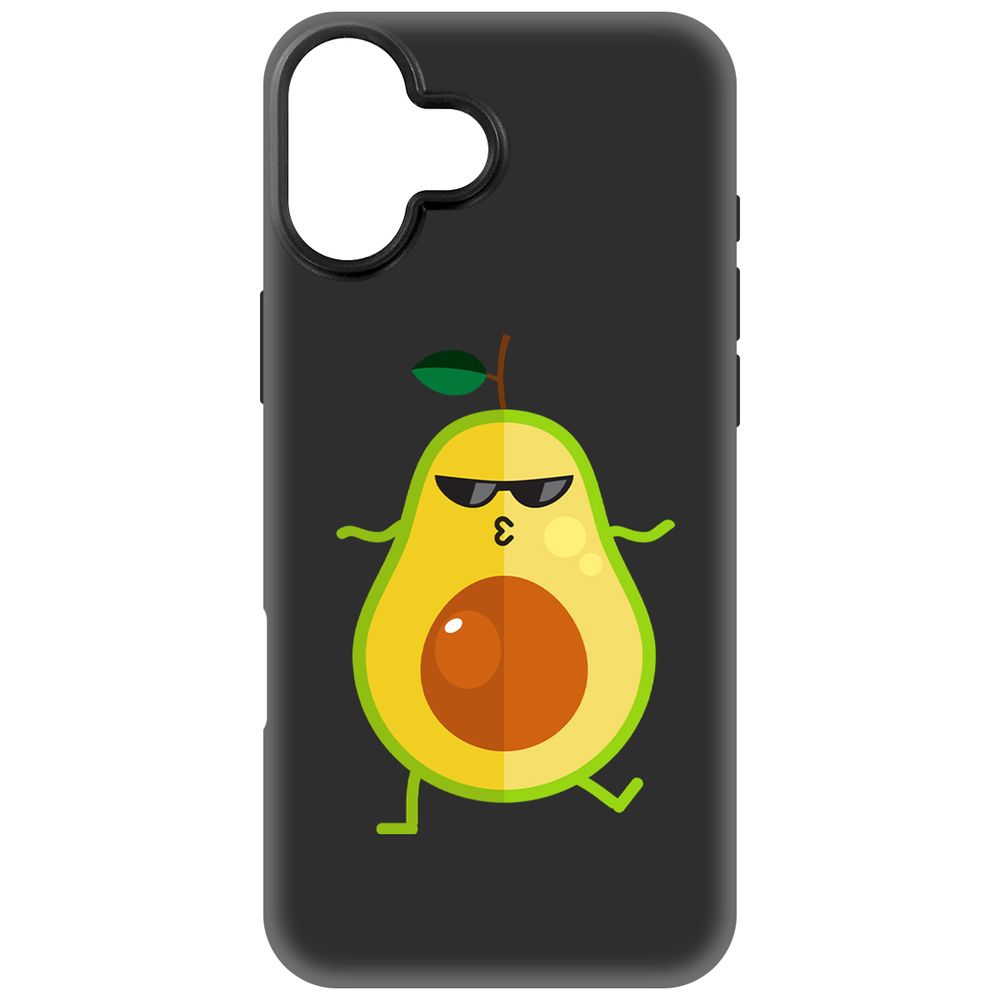 

Чехол-накладка Krutoff Soft Case Авокадо Стильный для iPhone 16 Plus черный