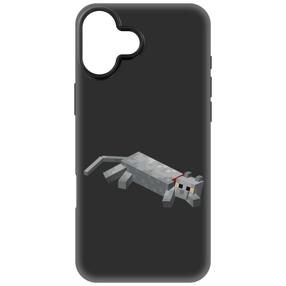 

Чехол-накладка Krutoff Soft Case Minecraft-Кошка для iPhone 16 Plus черный