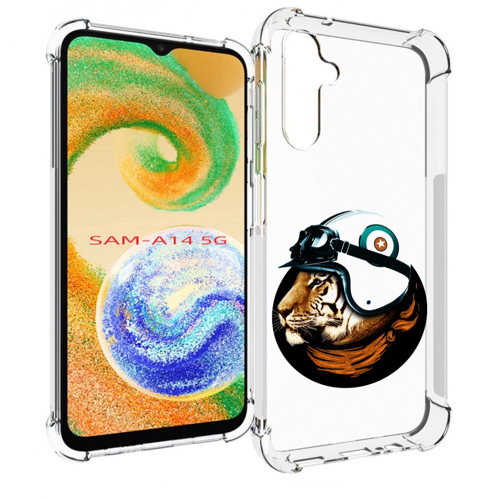 

Чехол MyPads Тигр в шлеме для Samsung Galaxy A14 5G, Прозрачный, Tocco