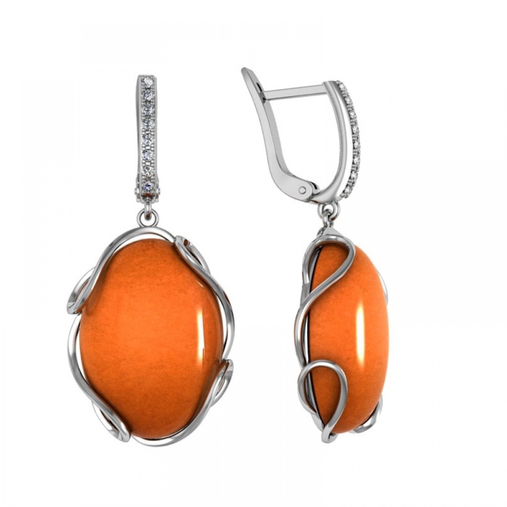 

Серьги из серебра с сердоликом ПРИВОЛЖСКИЙ ЮВЕЛИР 351214-FA11SR, 351214-FA11SR