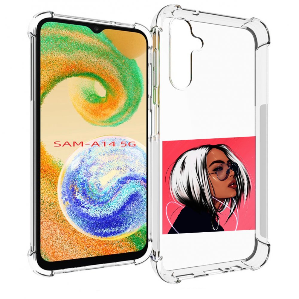 Чехол MyPads блондинка-в-прозрачных-очках женский для Samsung Galaxy A14 5G