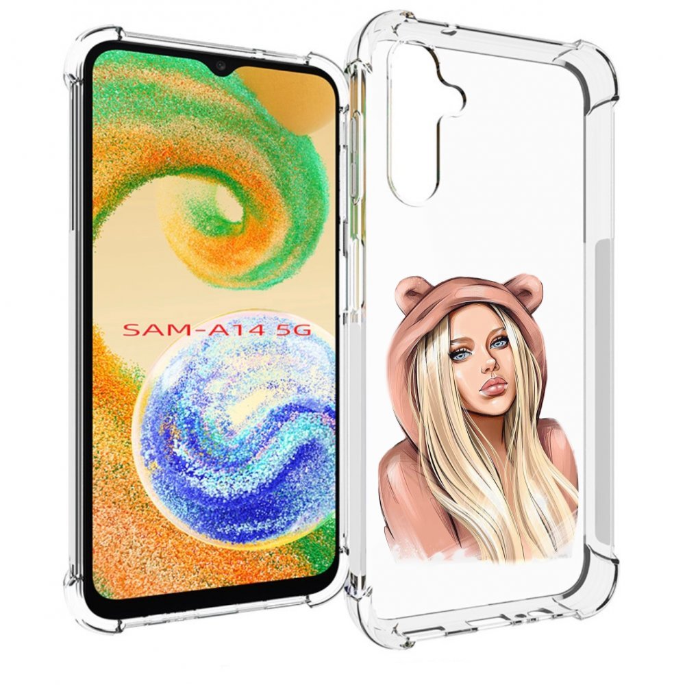 

Чехол MyPads блондинка-в-капюшоне женский для Samsung Galaxy A14 5G, Прозрачный, Tocco