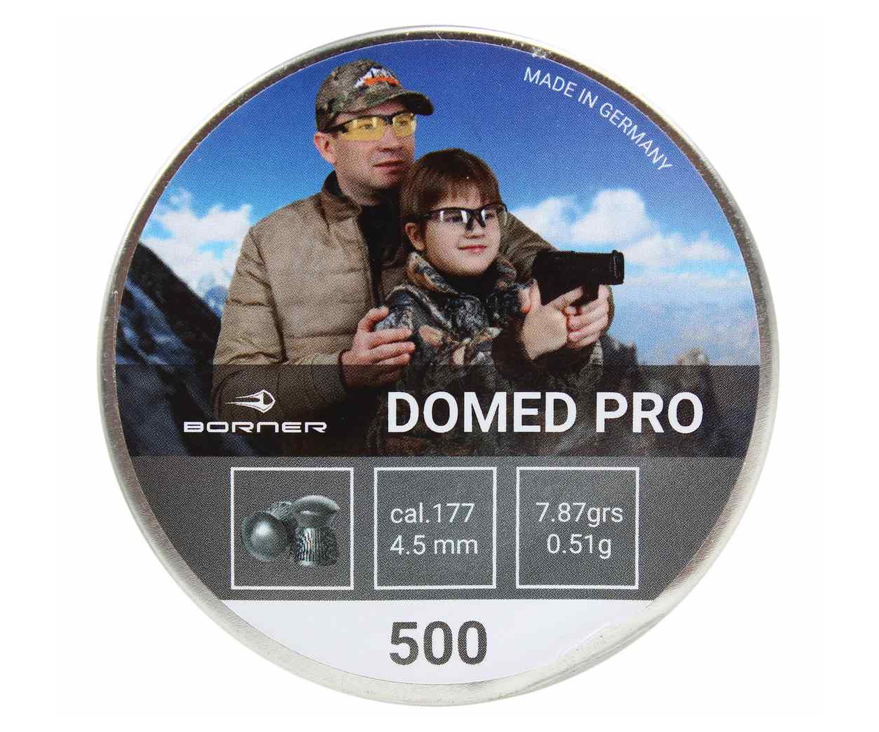 

Пуля пневм. Borner "Domed Pro", 4,5 (500 шт.) 0,51гр. 93114500005X, Серебристый, Domed Pro