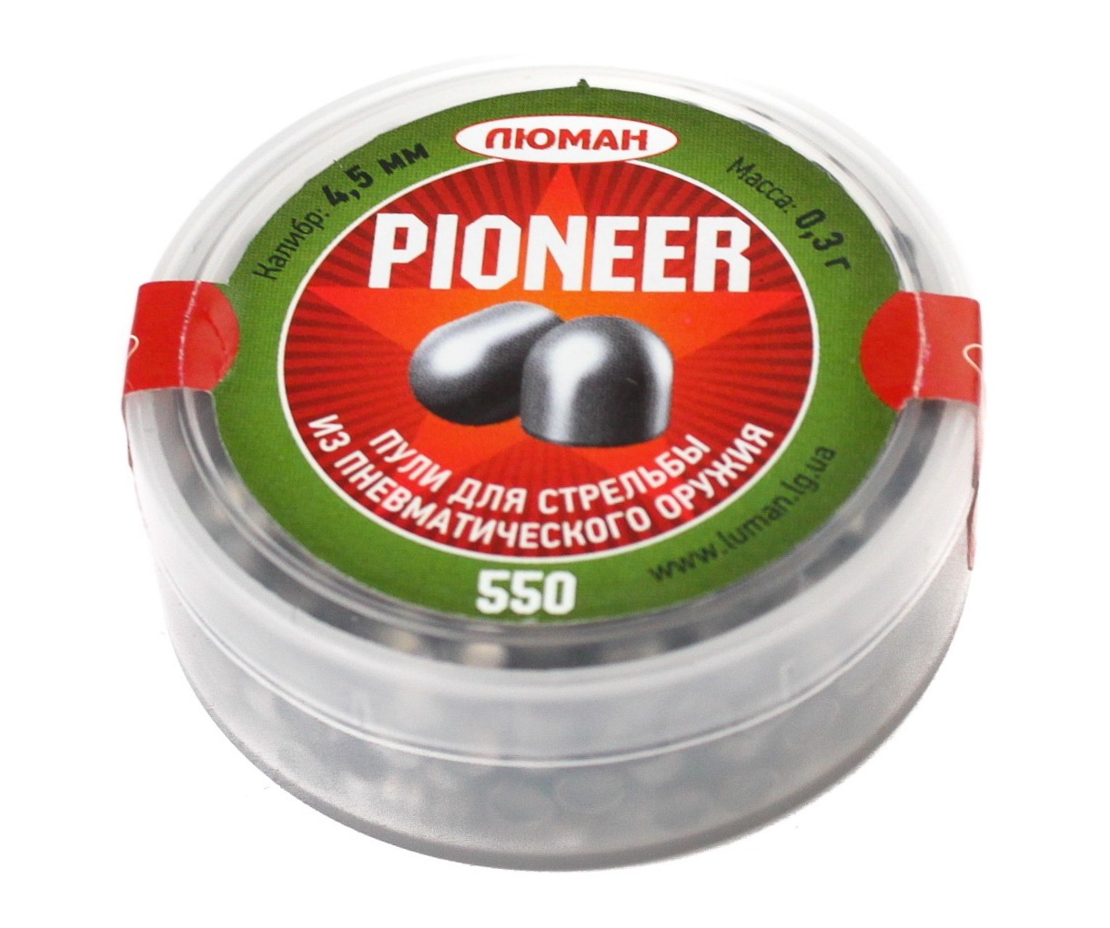 

Пуля пневм. "Pioneer", 0,3 г. 4,5 мм. (550 шт.), Серый, Pioneer