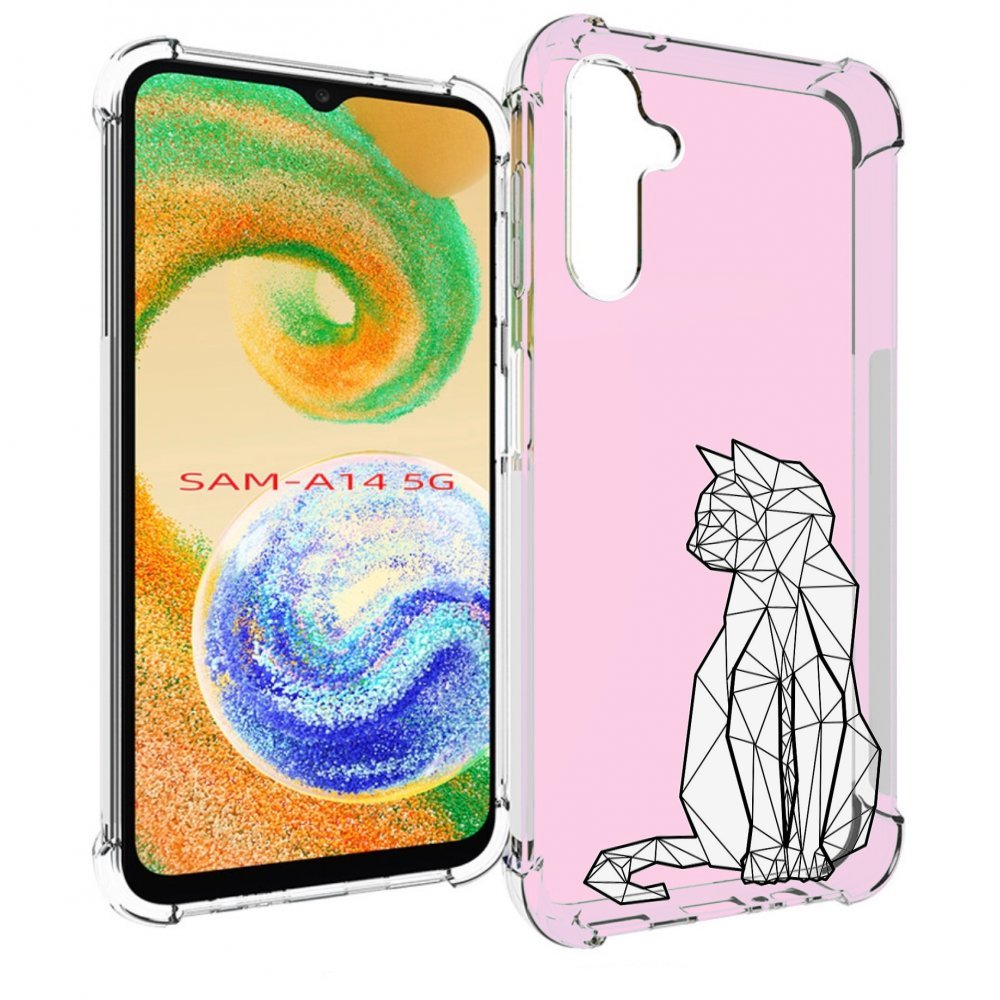 

Чехол MyPads белый котик с гранями для Samsung Galaxy A14 5G, Прозрачный, Tocco