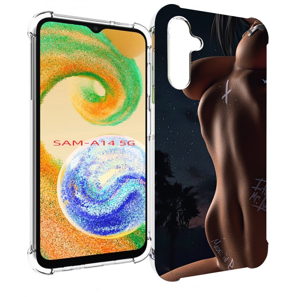 Чехол MyPads белые-татуировки-на-теле для Samsung Galaxy A14 5G