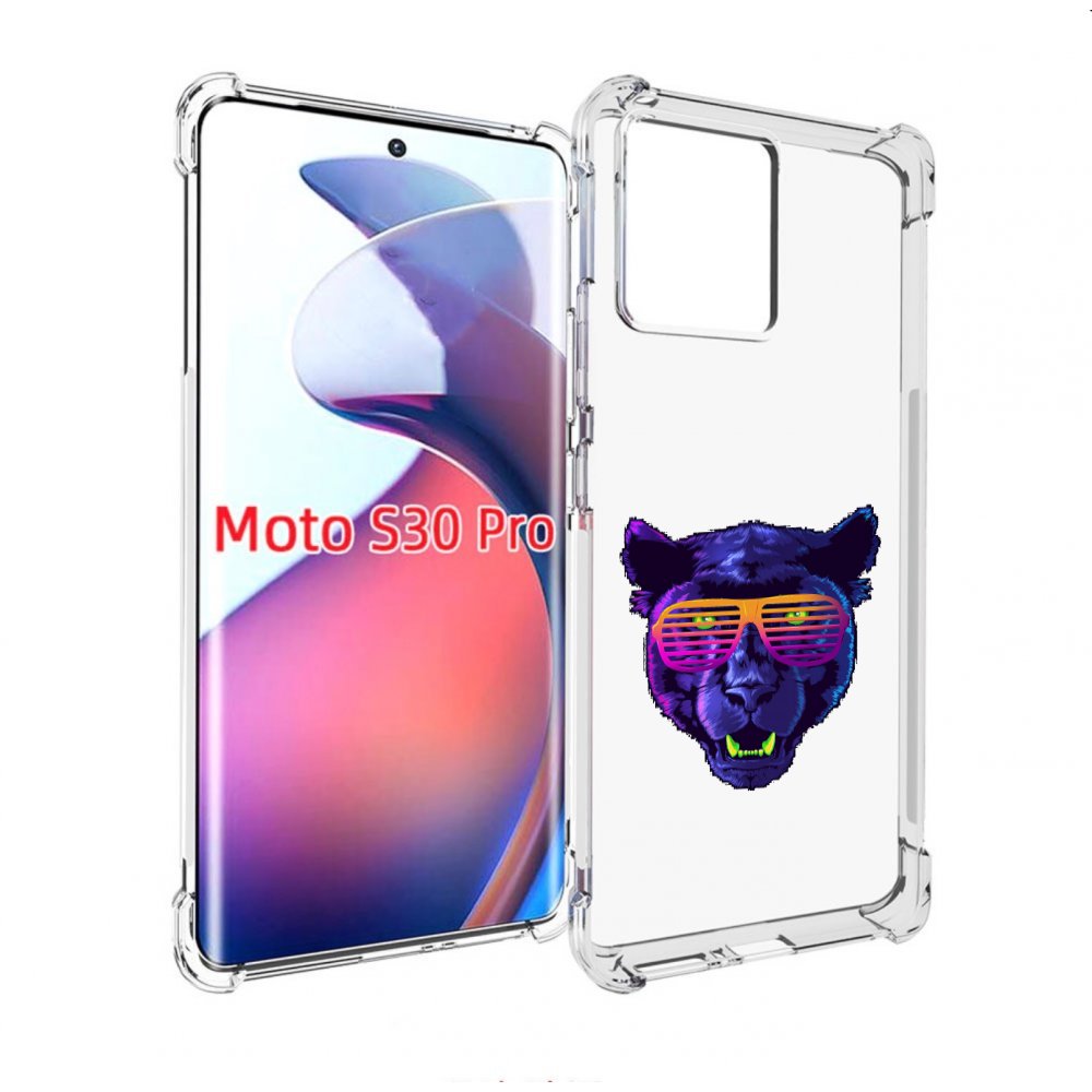 

Чехол MyPads фиолетовая пума в очках для Motorola Moto S30 Pro, Прозрачный, Tocco