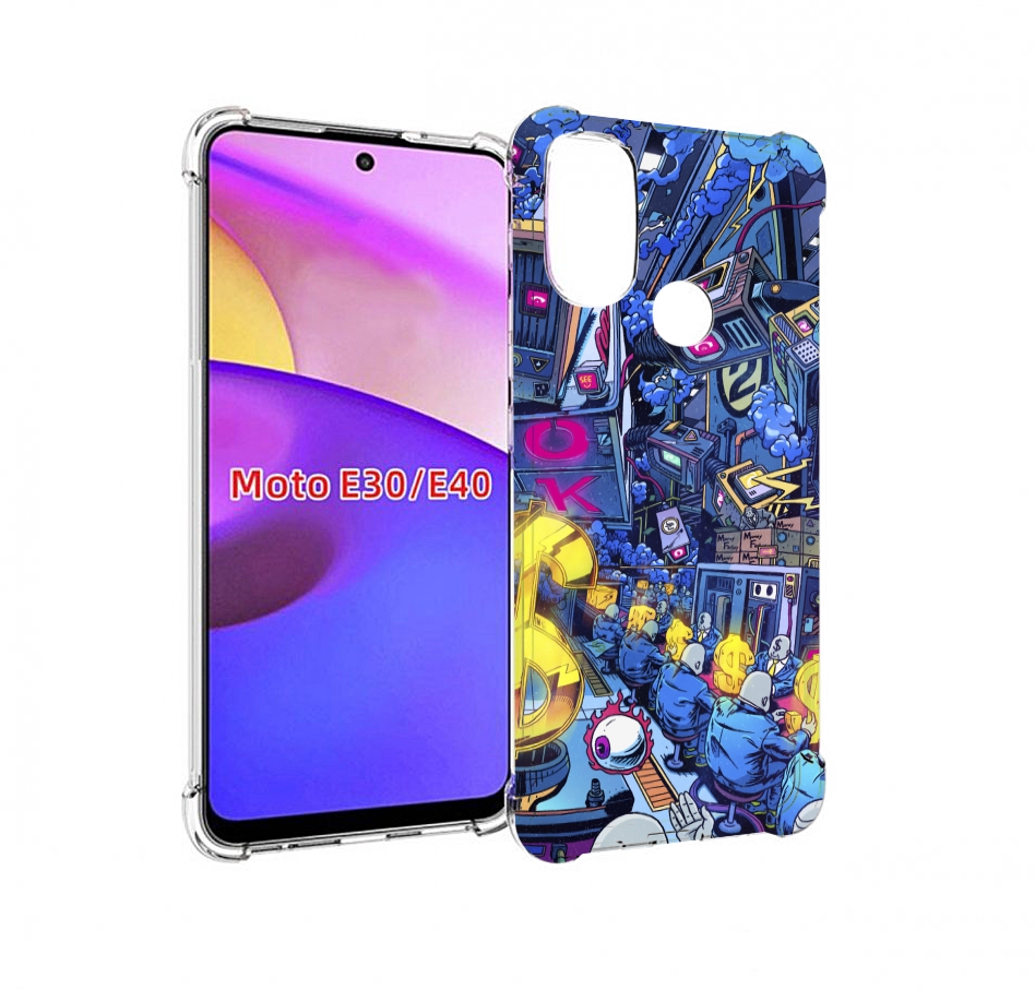 

Чехол бампер MyPads футуристичная картинка для Motorola Moto E30, Прозрачный, Tocco