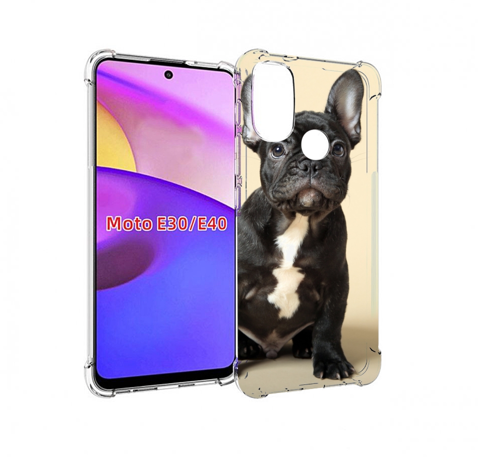 

Чехол бампер MyPads французскии бульдог для Motorola Moto E30., Прозрачный, Tocco