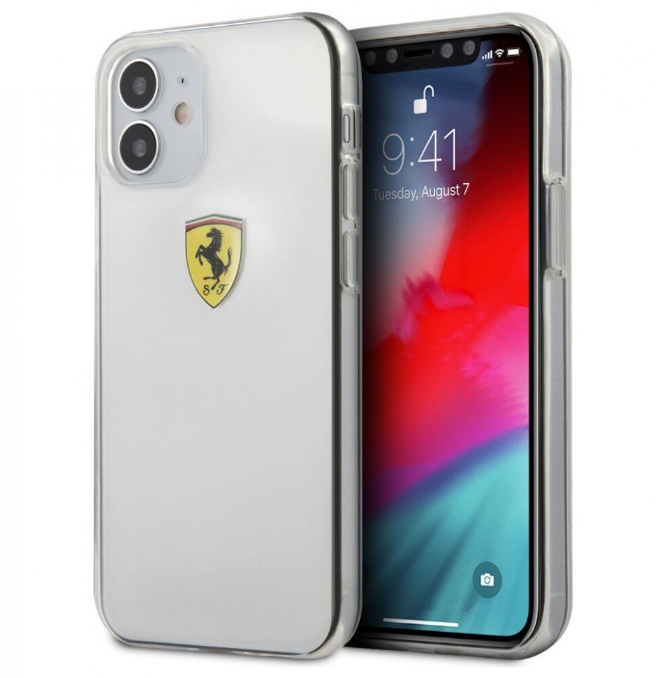 фото Чехол cg mobile ferrari on-track printed logo iphone 12 mini прозрачный