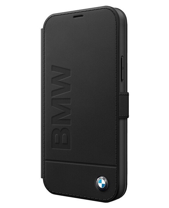 фото Чехол cg mobile bmw signature genuine leather logo booktype iphone 12/12 pro черный