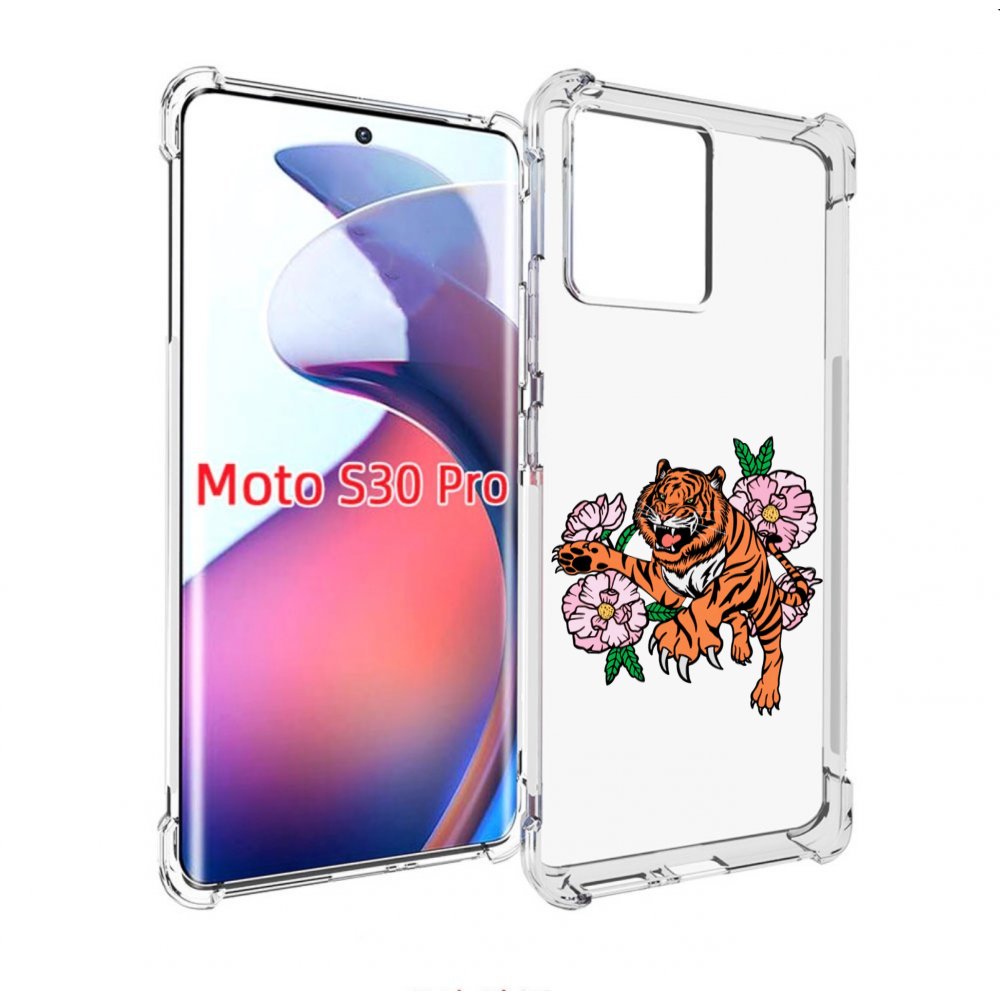 

Чехол MyPads тигры-цветочные для Motorola Moto S30 Pro, Прозрачный, Tocco