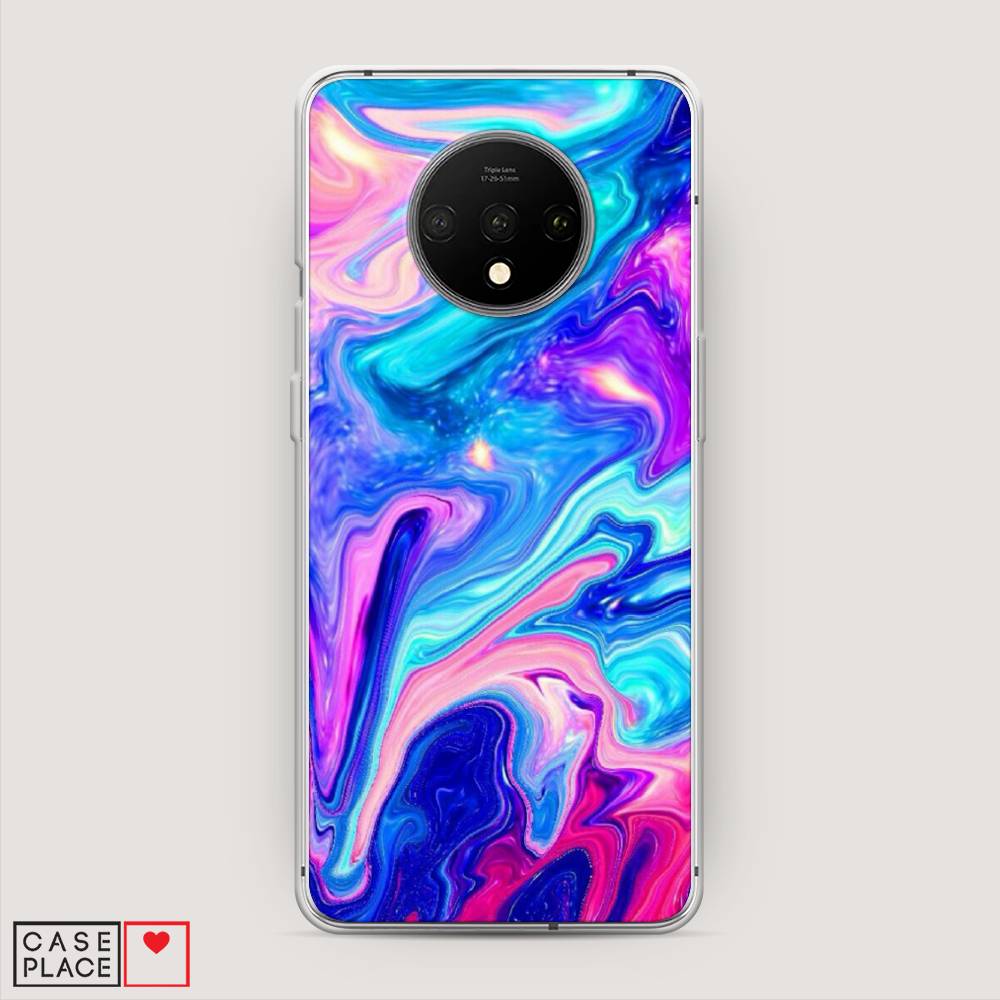 

Чехол Awog на OnePlus 7T / ВанПлас 7T "Потеки краски", Розовый, 150950-10